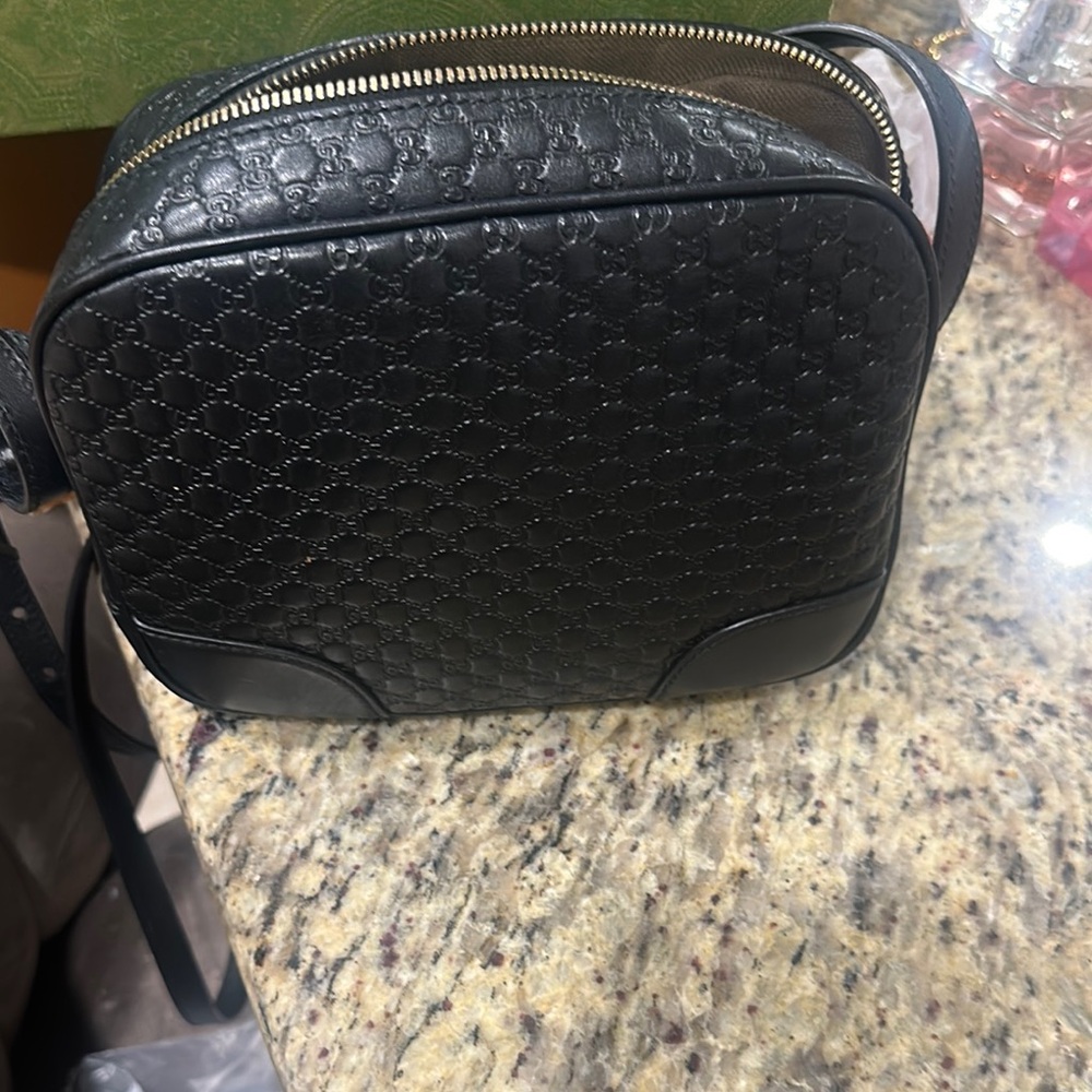 Gucci Black Crossbody Bag with Quilted Texture